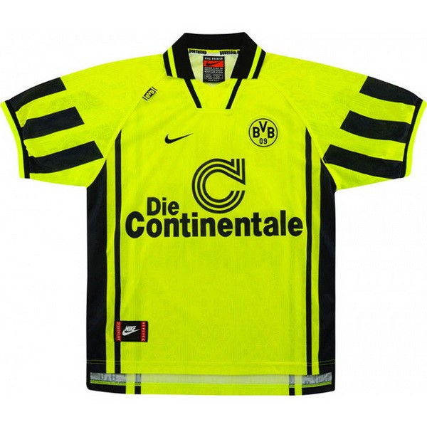 Tailandia Camiseta Borussia Dortmund Primera Equipación Retro 1996 1997 Amarillo